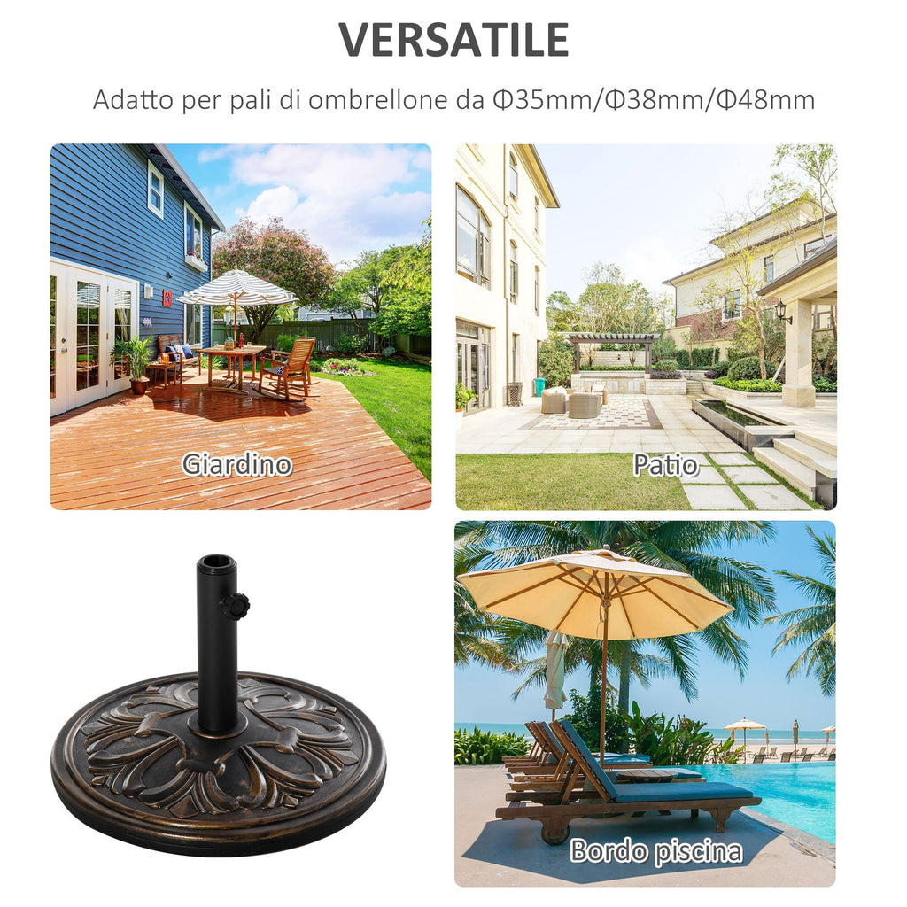 EASYCOMFORT ronde parasolvoet Φ48x34 cm, 13 kg (voor Φ35/38/48 mm) - brons