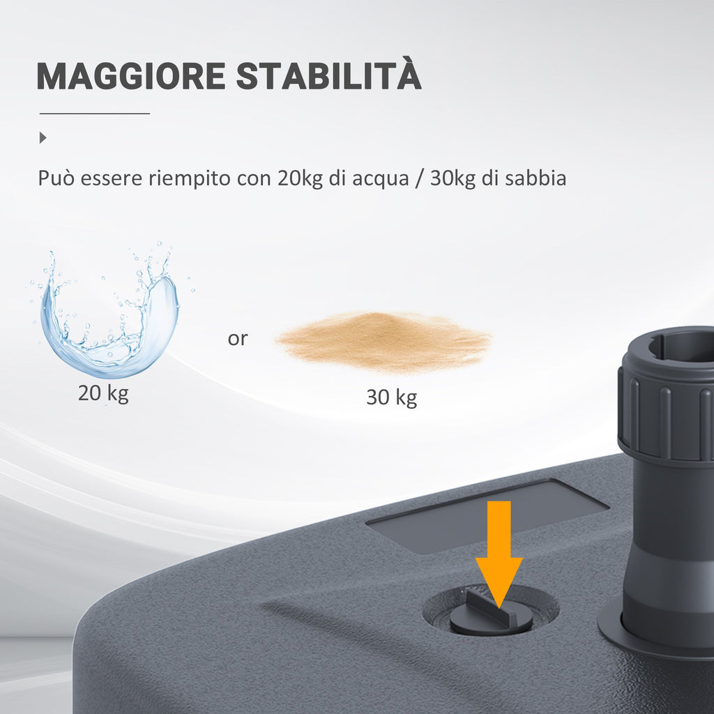 EasyComfort parasolvoet HDPE vulbaar 46x45x26 cm