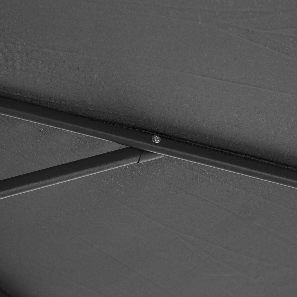 EASYCOMFORT Garden Umbrella 3x2.6 m Arm and Tilting with Crank, in Steel and Gray Polyester