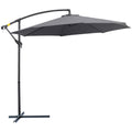 EASYCOMFORT Garden Umbrella 3x2.6 m Arm and Tilting with Crank, in Steel and Gray Polyester