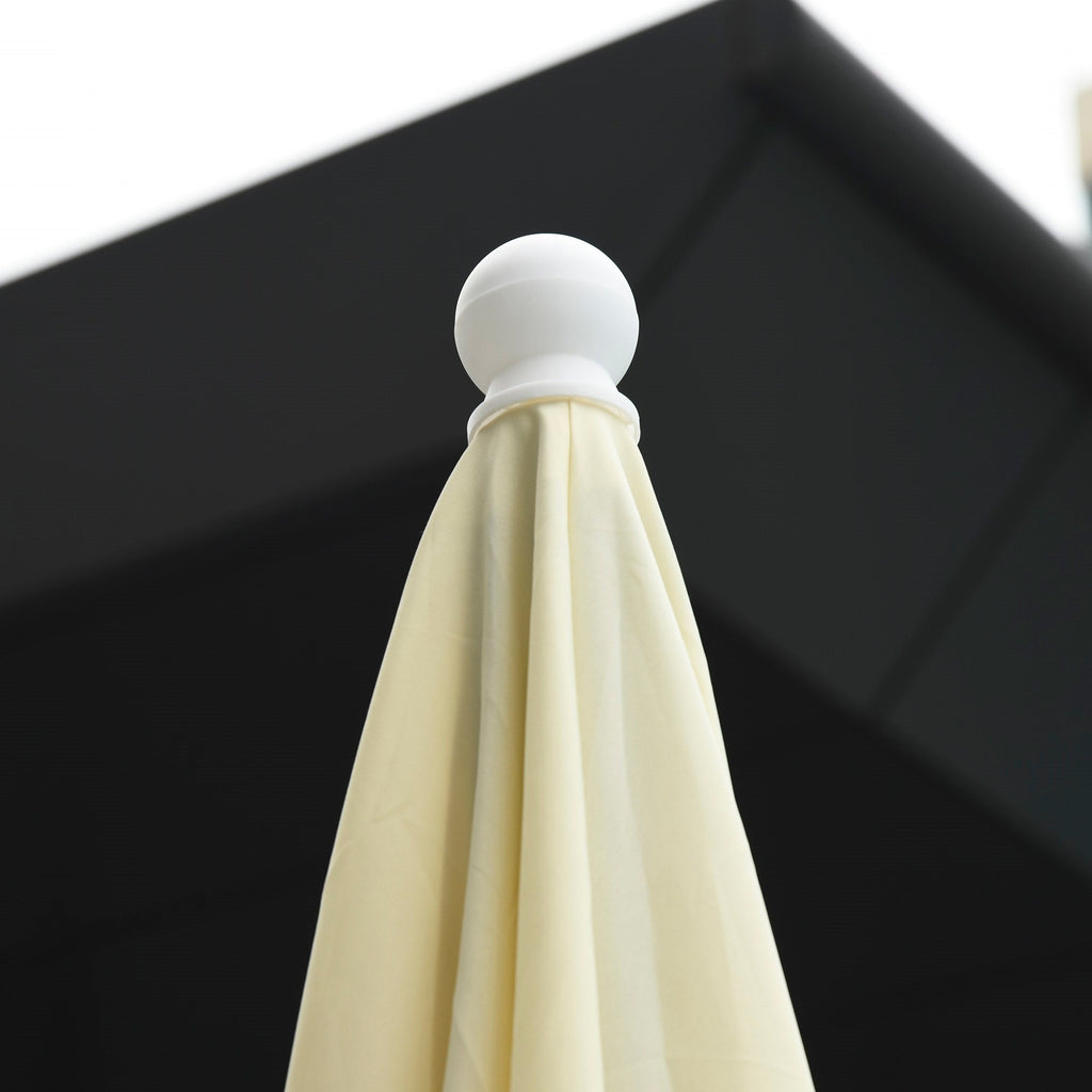EASYCOMFORT 2x2 m Outdoor Umbrella with Square Canopy, Adjustable and Portable Structure, Cream