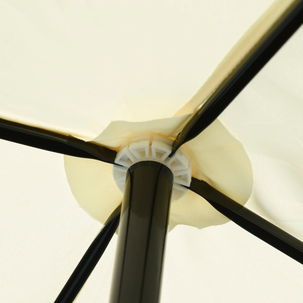 EASYCOMFORT 2x2 m Outdoor Umbrella with Square Canopy, Adjustable and Portable Structure, Cream