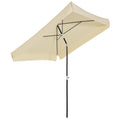 EASYCOMFORT 2x2 m Outdoor Umbrella with Square Canopy, Adjustable and Portable Structure, Cream