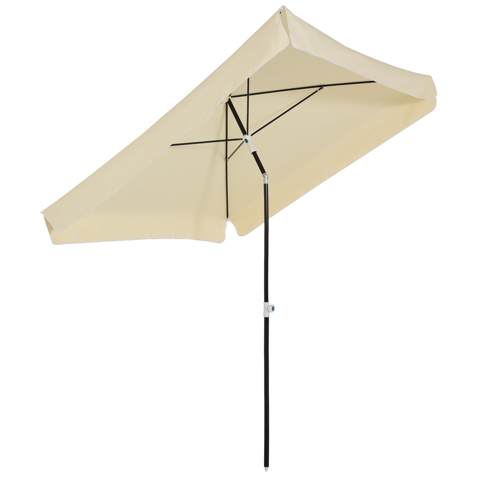 EASYCOMFORT 2x2 m Outdoor Umbrella with Square Canopy, Adjustable and Portable Structure, Cream