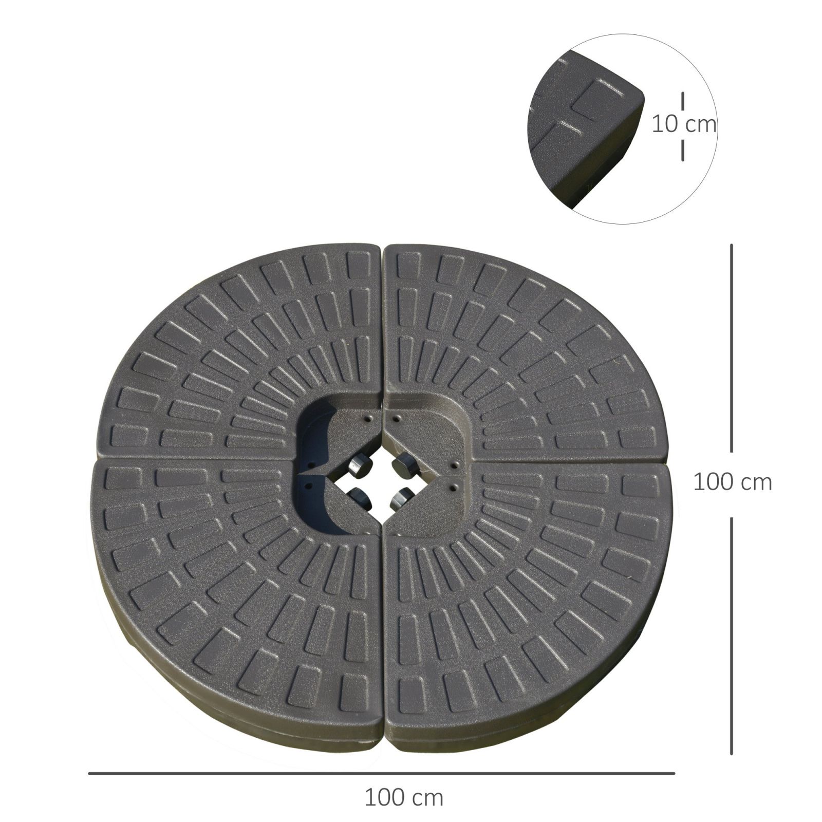 EASYCOMFORT Set of 4 Decentralized Garden Umbrella Base with Cross Base