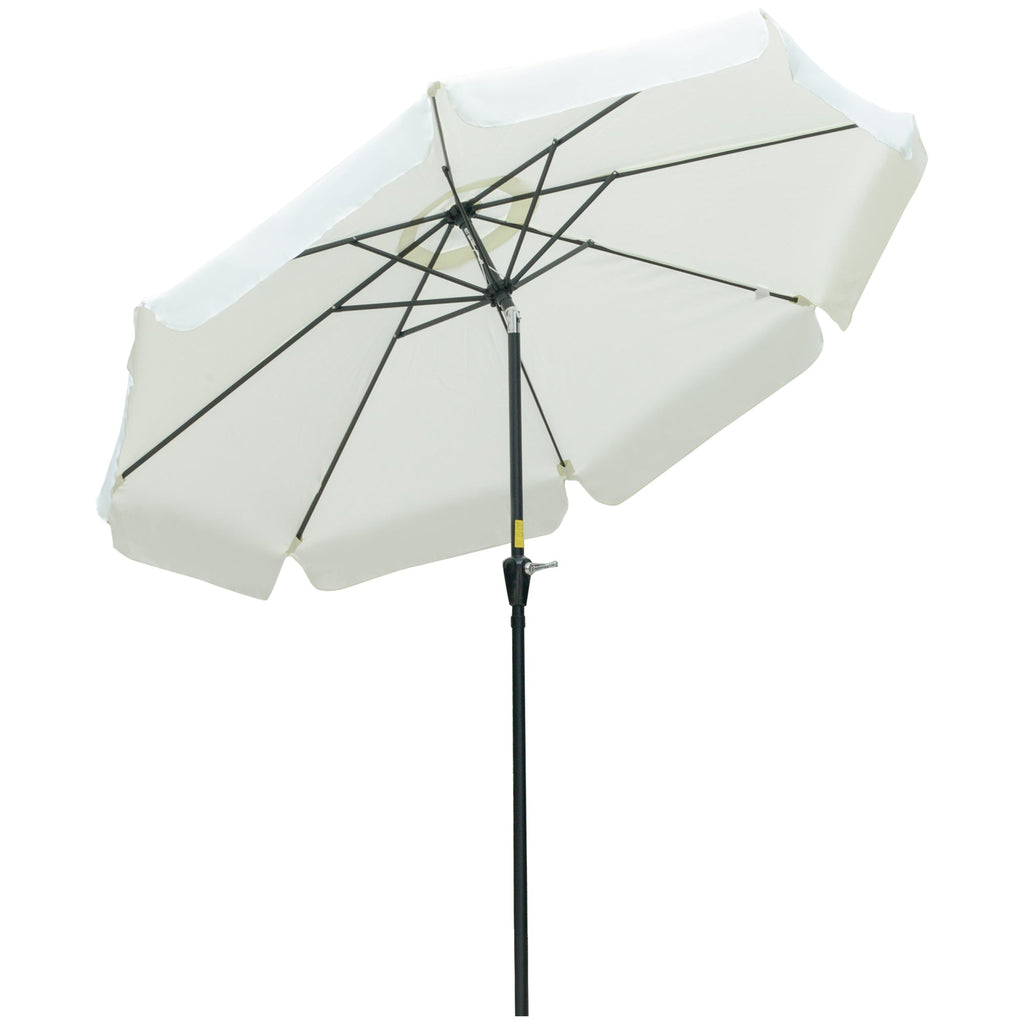 EASYCOMFORT Garden and Terrace Umbrella Ø2.7x2.5 m Round with Tilting Head and Resistant to UV Rays 50+, Beige