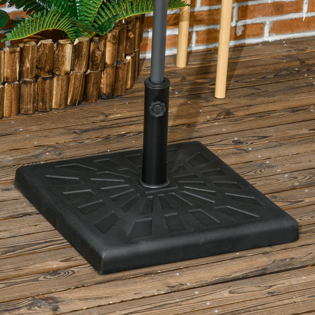 EasyComfort Base parasolvoet 19 kg, 51x51x32 cm voor palen Ø32/Ø38/Ø48 mm, zwart