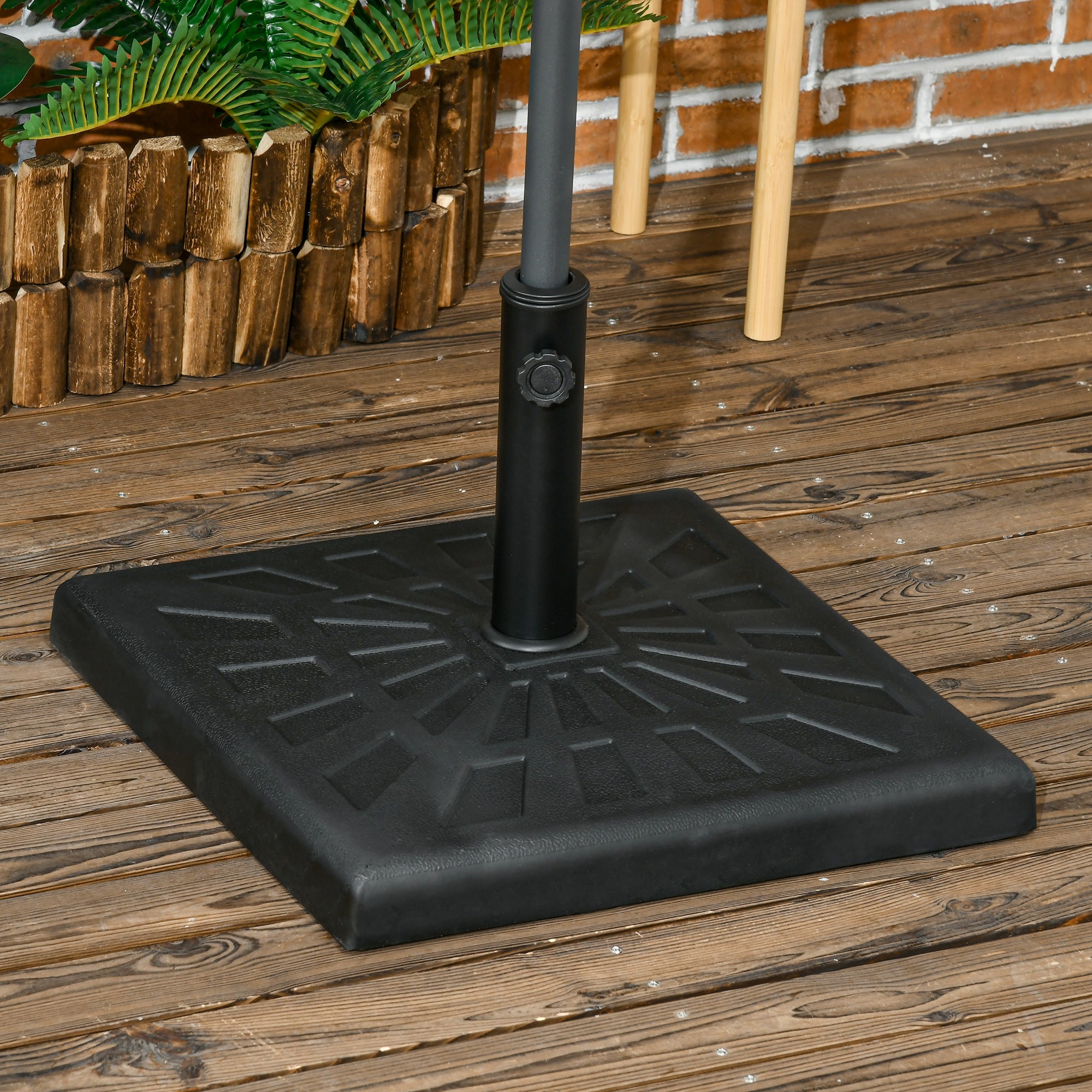 EasyComfort Base parasolvoet 19 kg, 51x51x32 cm voor palen Ø32/Ø38/Ø48 mm, zwart