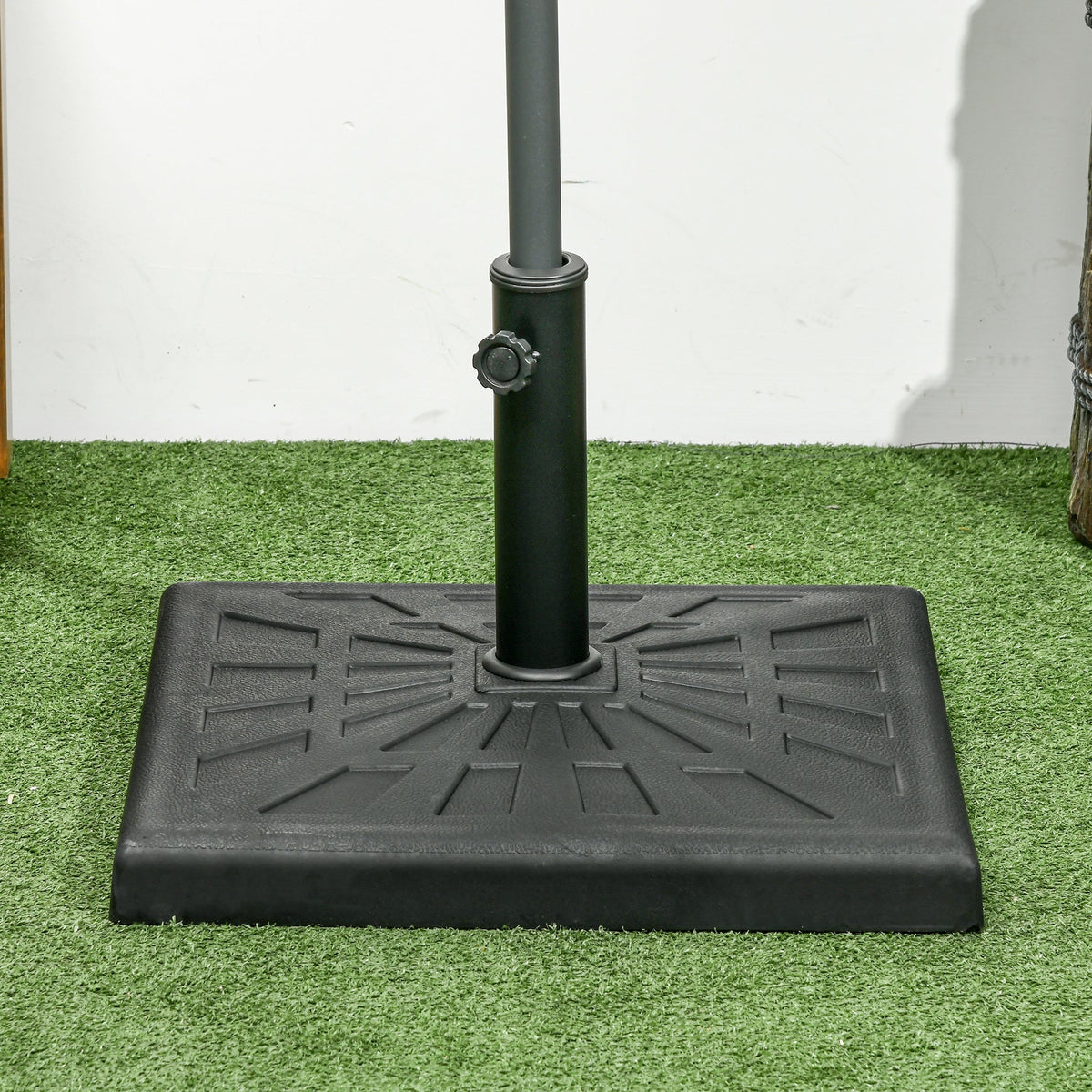 EasyComfort Base parasolvoet 19 kg, 51x51x32 cm voor palen Ø32/Ø38/Ø48 mm, zwart