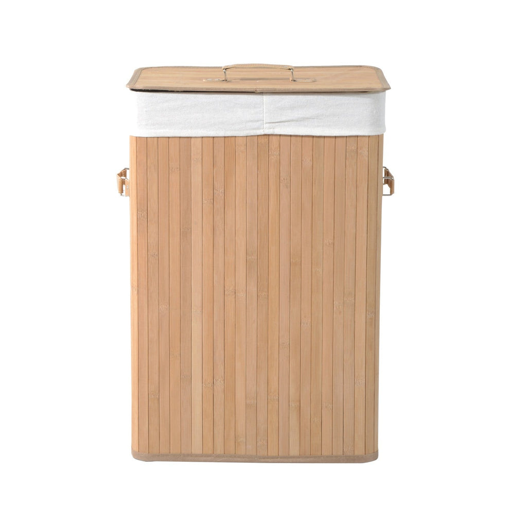 Easycomfort – Cesta Portabiancheria in Bambù with Coperchio e Fodera Rimovibile 40 x 30 x 60cm Naturale