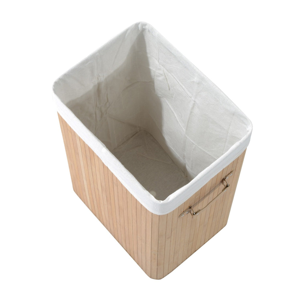 Easycomfort – Cesta Portabiancheria in Bambù with Coperchio e Fodera Rimovibile 40 x 30 x 60cm Naturale