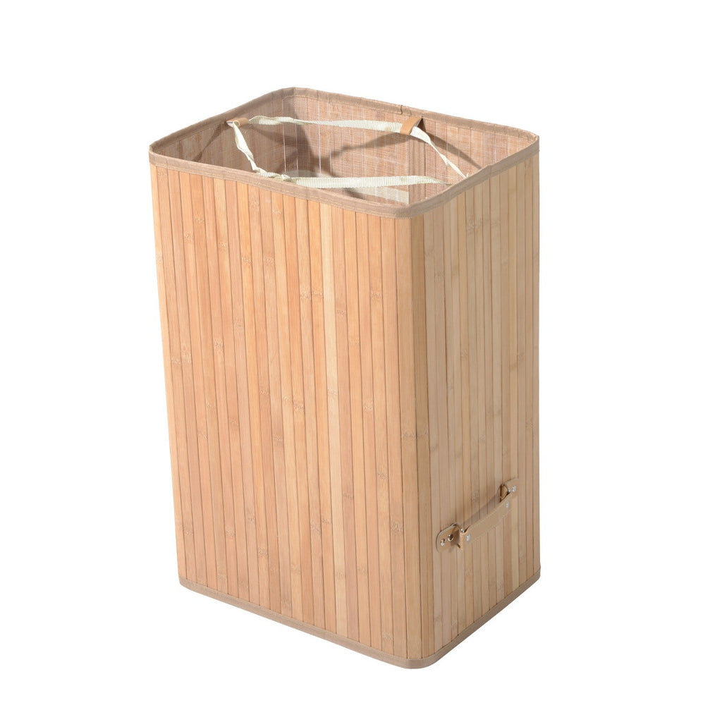 Easycomfort – Cesta Portabiancheria in Bambù with Coperchio e Fodera Rimovibile 40 x 30 x 60cm Naturale