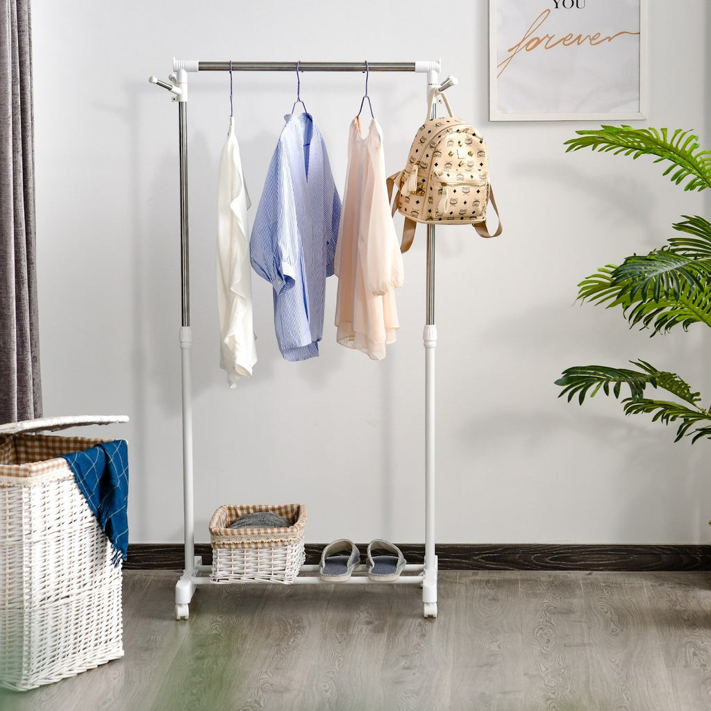 EasyComfort kledingrek verstelbaar met wielen 68.5x42x87-145 cm, draagkracht 15 kg