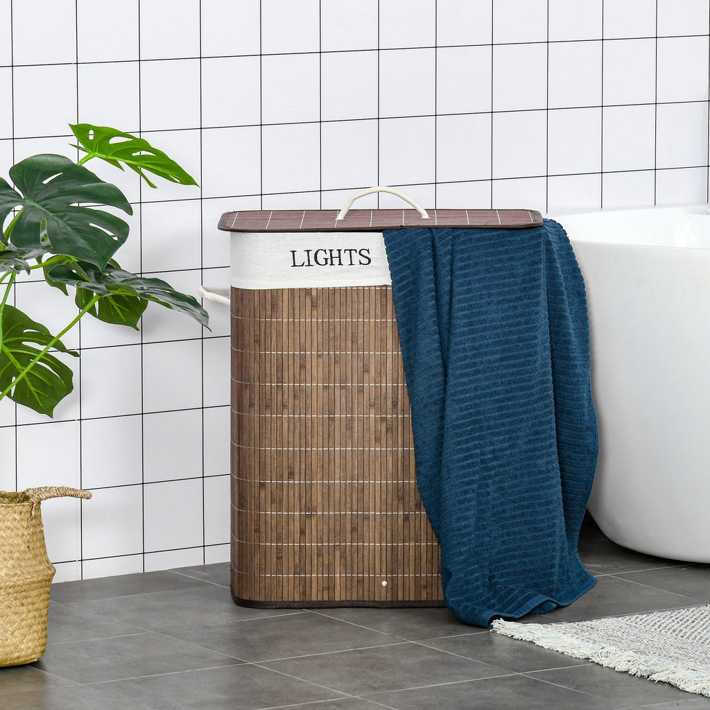 EasyComfort Wasmand bamboe 100L (2 vakken)