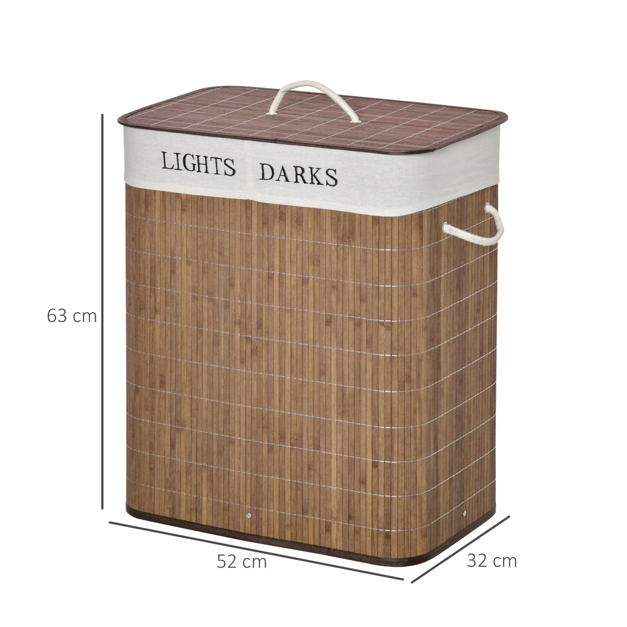 EasyComfort Wasmand bamboe 100L (2 vakken)