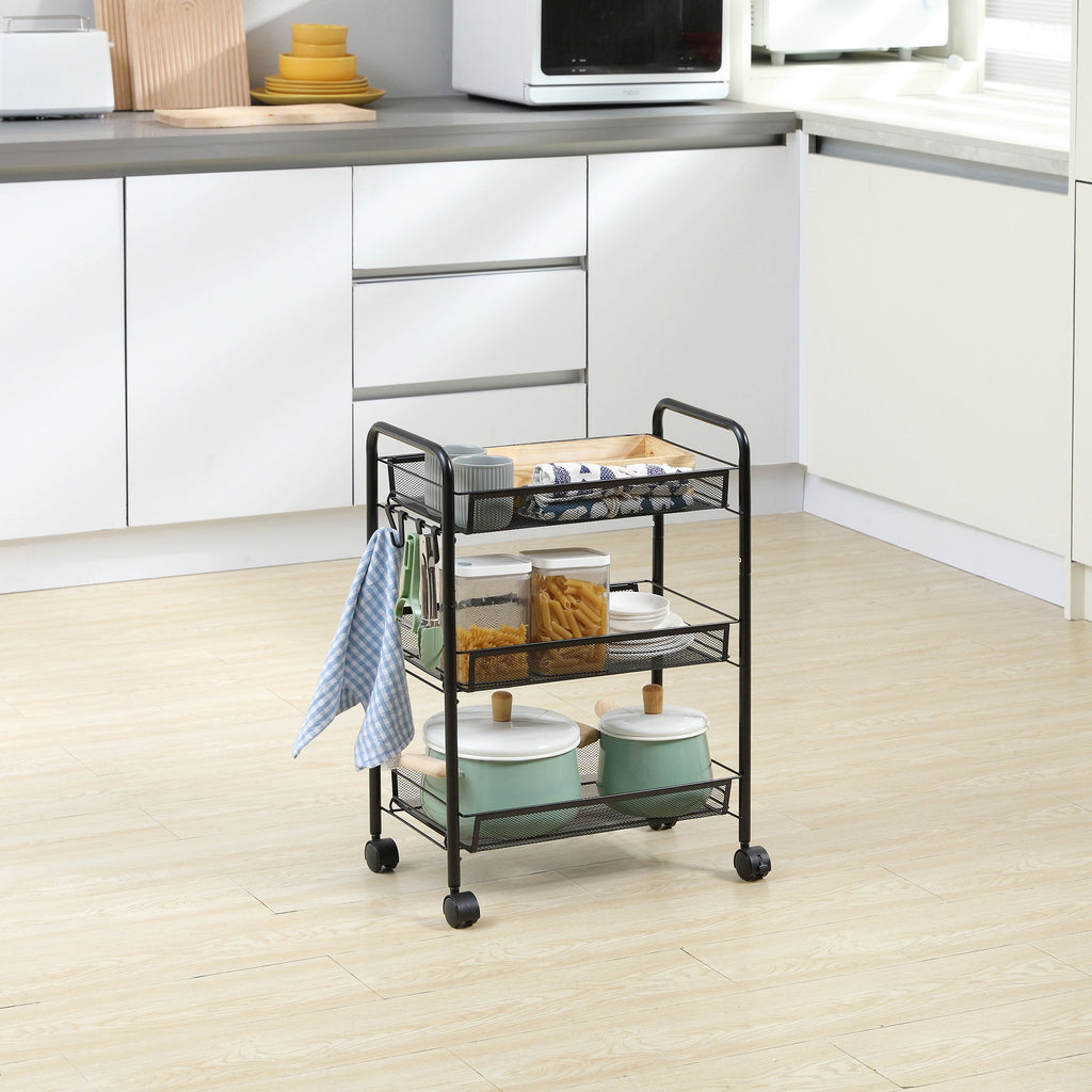 EasyComfort 3-laags keukentrolley 41.5Lx26.5x63 cm
