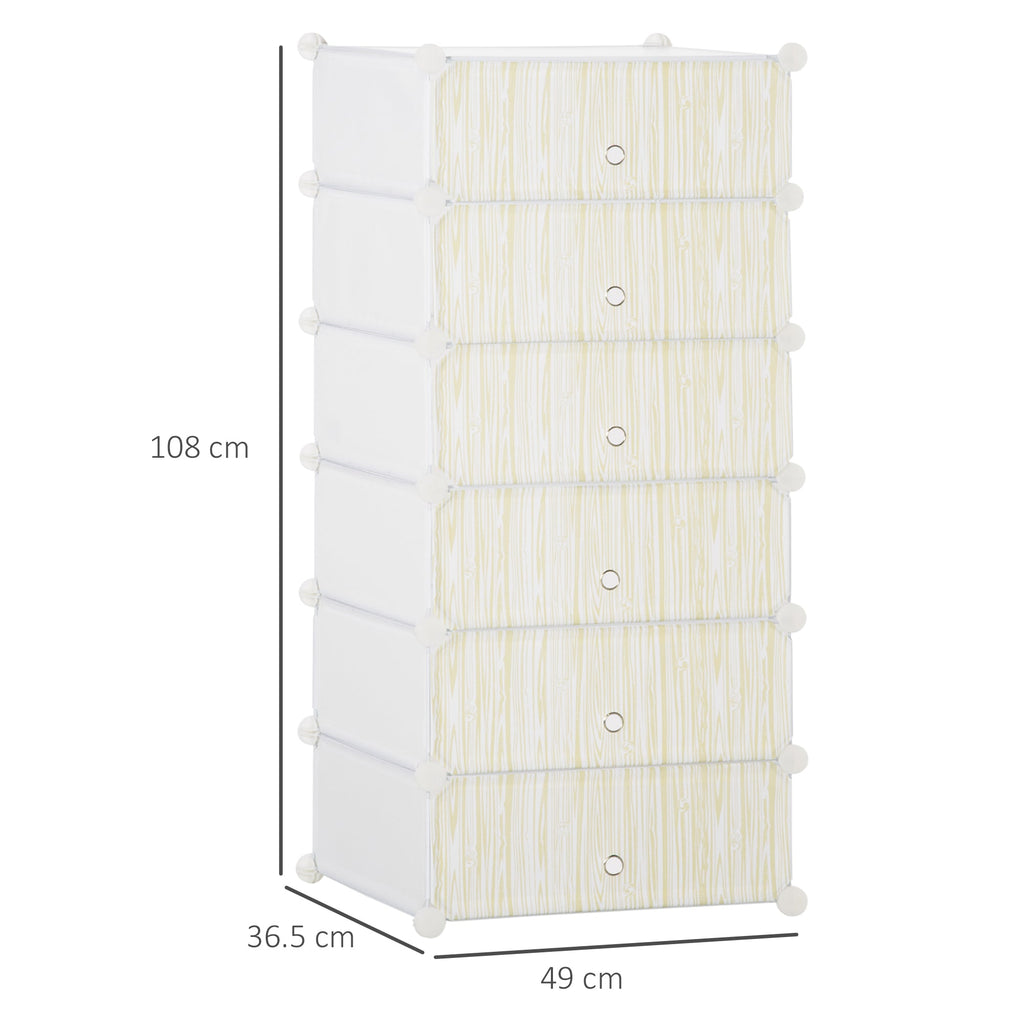 Easycomfort Mobile Scarpiera Modulare Salvaspazio, 6 Cubi 45x35x17 cm in Acciaio e PP, white