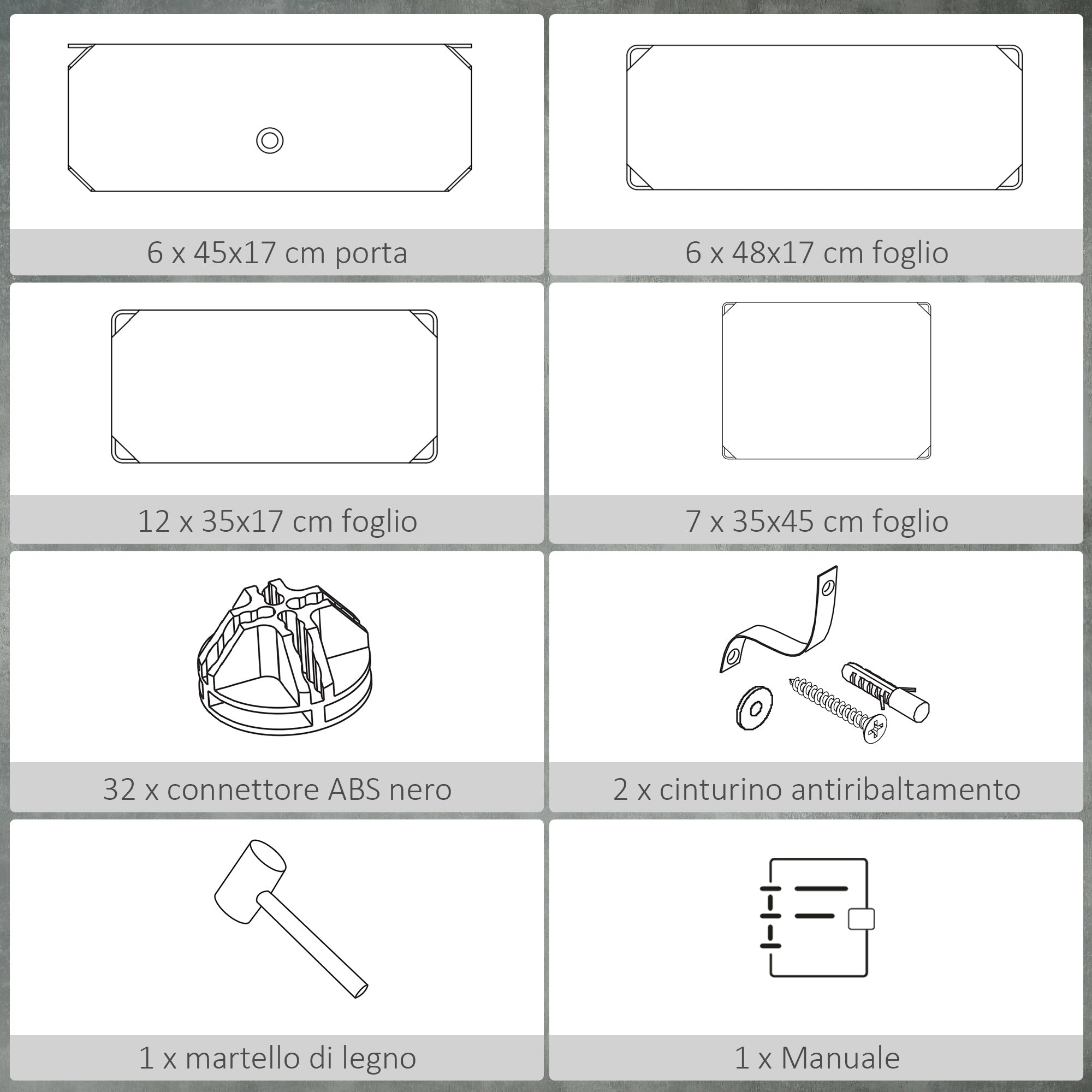 Easycomfort Mobile Scarpiera Modulare Salvaspazio, 6 Cubi 45x35x17 cm in Acciaio e PP, white