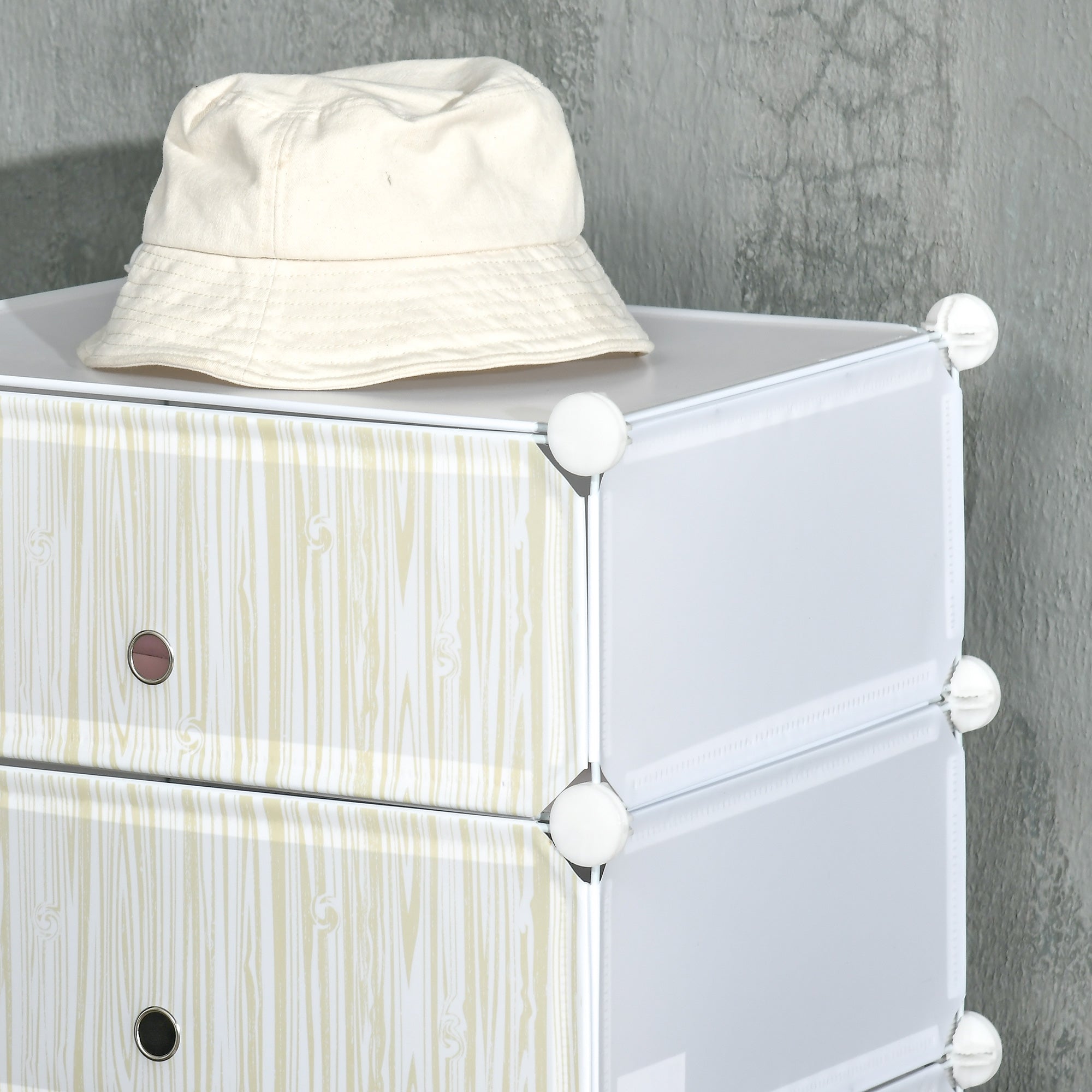 Easycomfort Mobile Scarpiera Modulare Salvaspazio, 6 Cubi 45x35x17 cm in Acciaio e PP, white