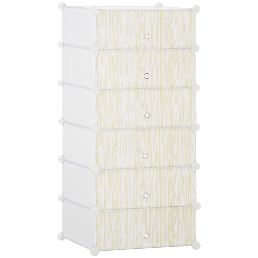 Easycomfort Mobile Scarpiera Modulare Salvaspazio, 6 Cubi 45x35x17 cm in Acciaio e PP, white
