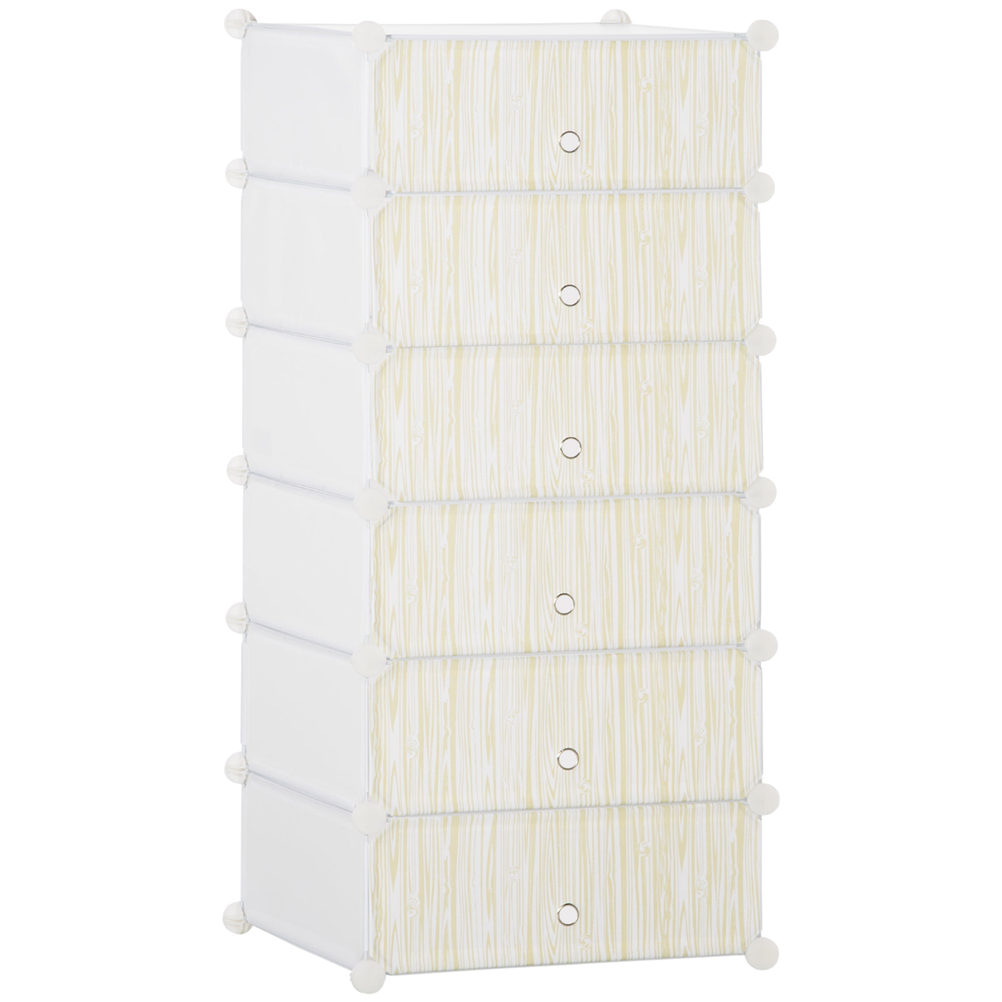 Easycomfort Mobile Scarpiera Modulare Salvaspazio, 6 Cubi 45x35x17 cm in Acciaio e PP, white