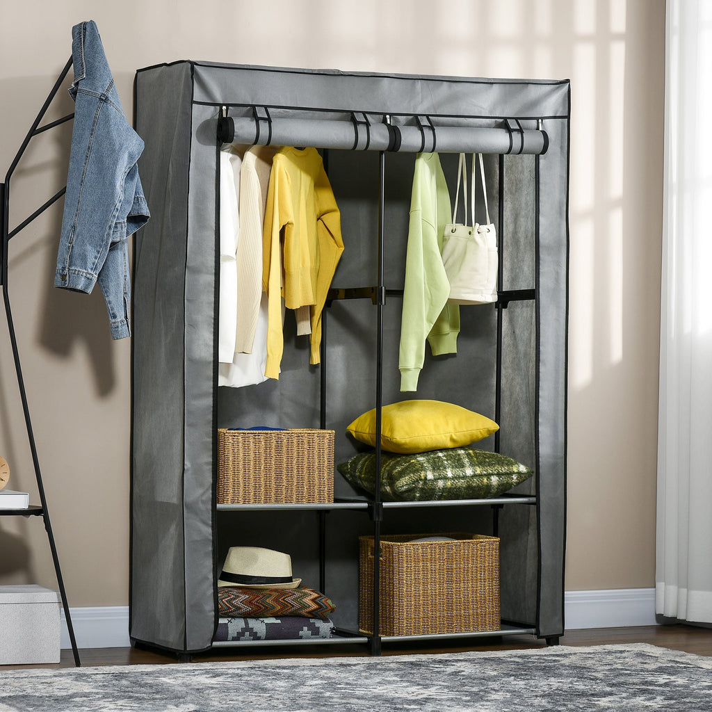 EasyComfort draagbare kledingkast 118x49x170 cm - lichtgrijs