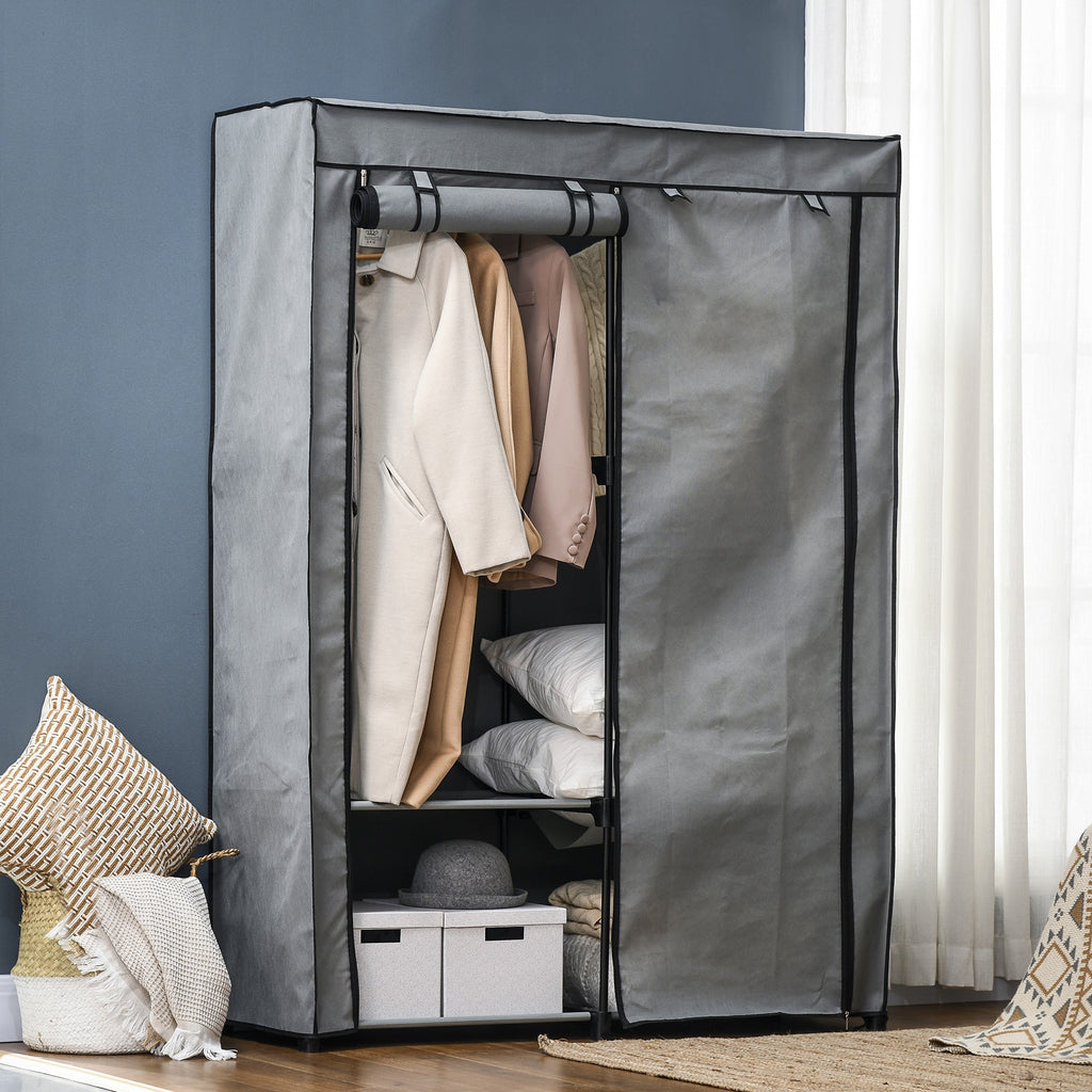 EasyComfort draagbare kledingkast 118x49x170 cm - lichtgrijs