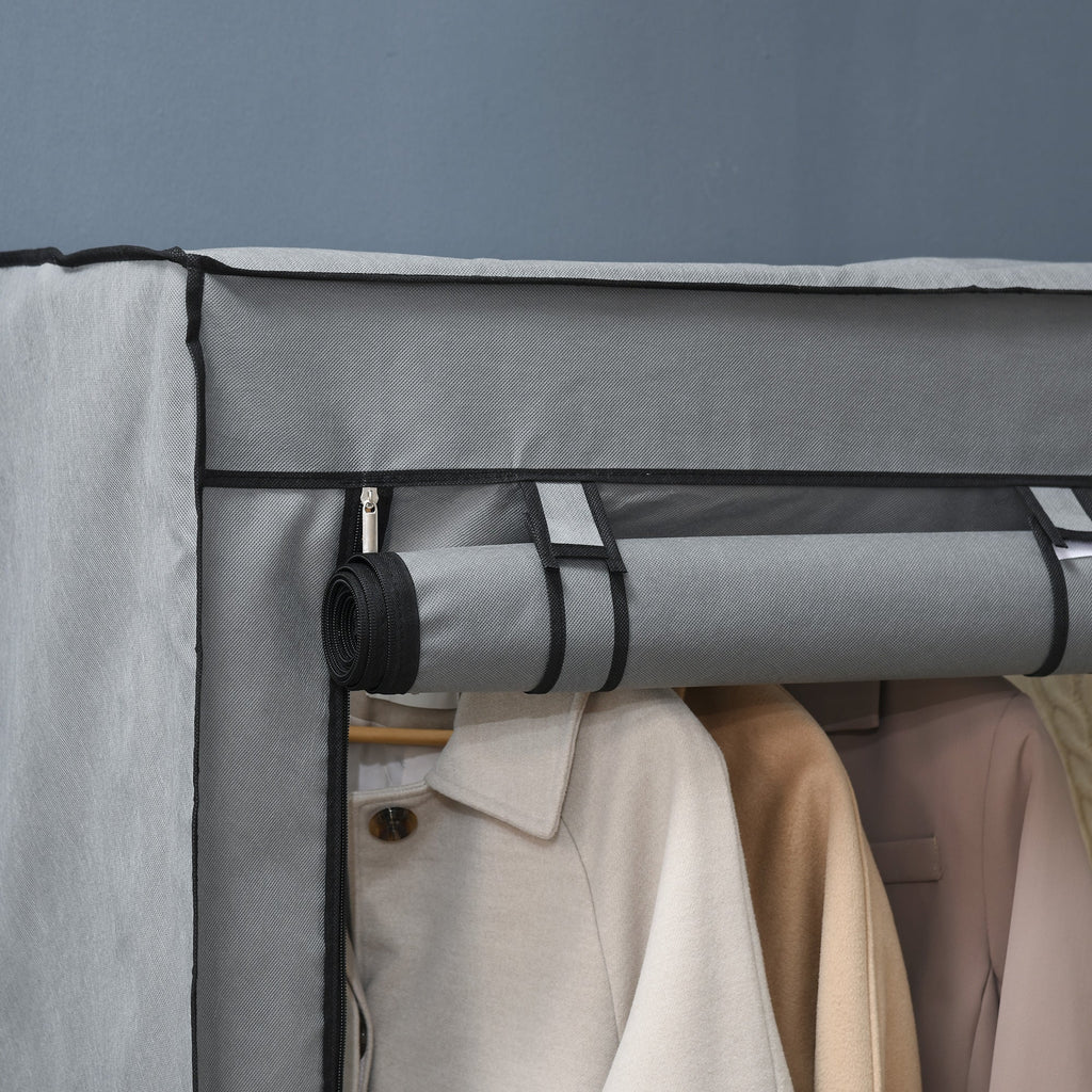 EasyComfort draagbare kledingkast 118x49x170 cm - lichtgrijs