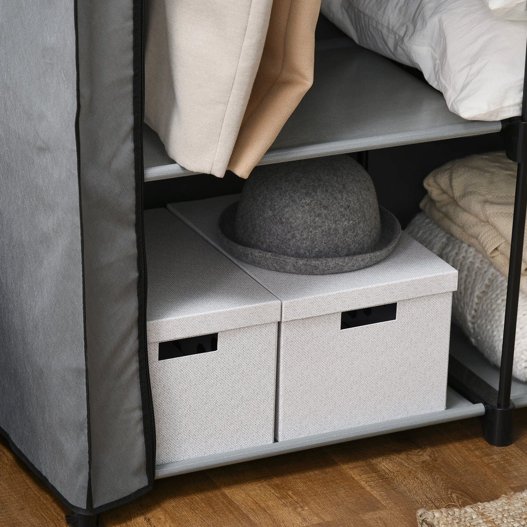 EasyComfort draagbare kledingkast 118x49x170 cm - lichtgrijs