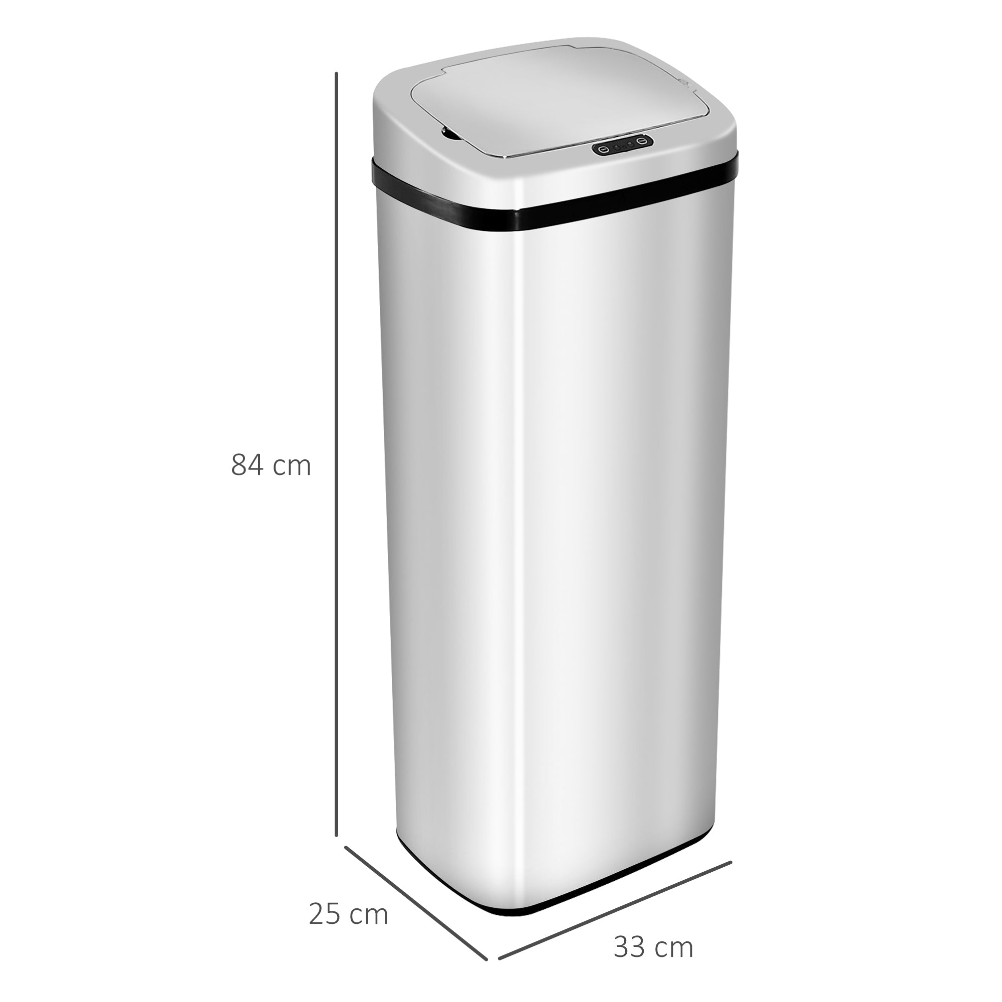 Easycomfort Pattumiera ad Apertura Automatica with Sensore a Infrarossi, in Acciaio Inox, 50L, Colore: Argento