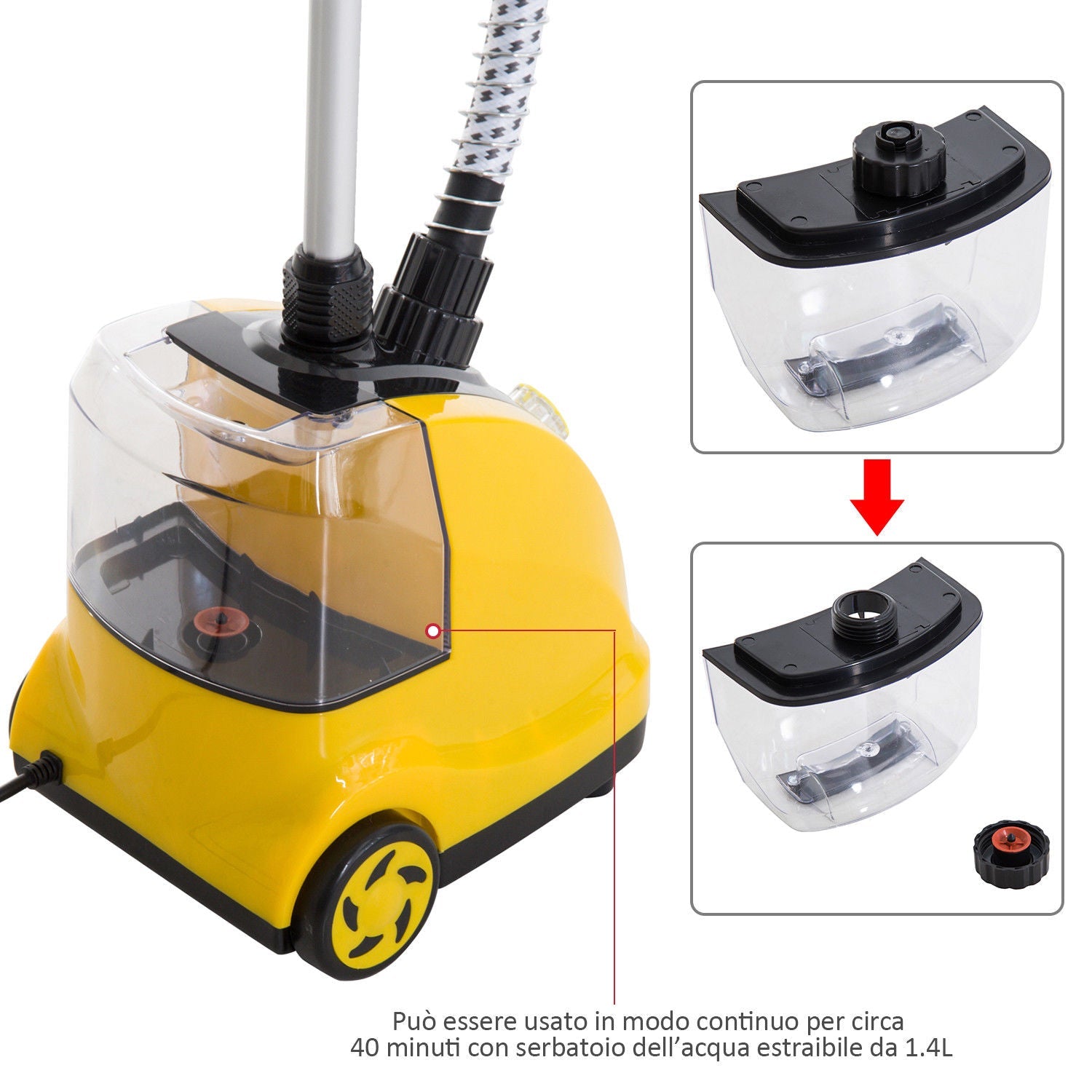 Easycomfort Stiratrice a Vapore Verticale Domestica Professionale 1.4L Potenza 1950W