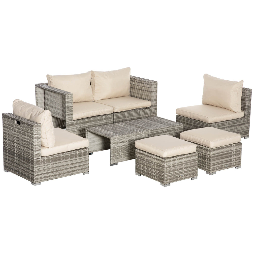EasyComfort 8-delige PE-rattan tuinlounge set
