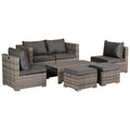 EasyComfort 8-delige PE-rattan loungeset