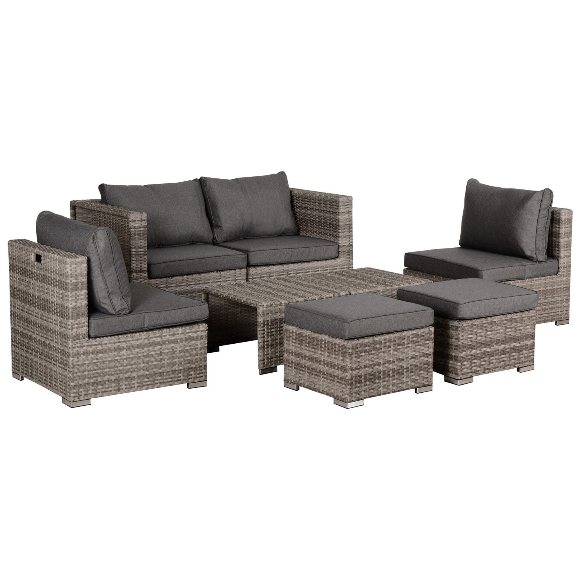 EasyComfort 8-delige PE-rattan loungeset
