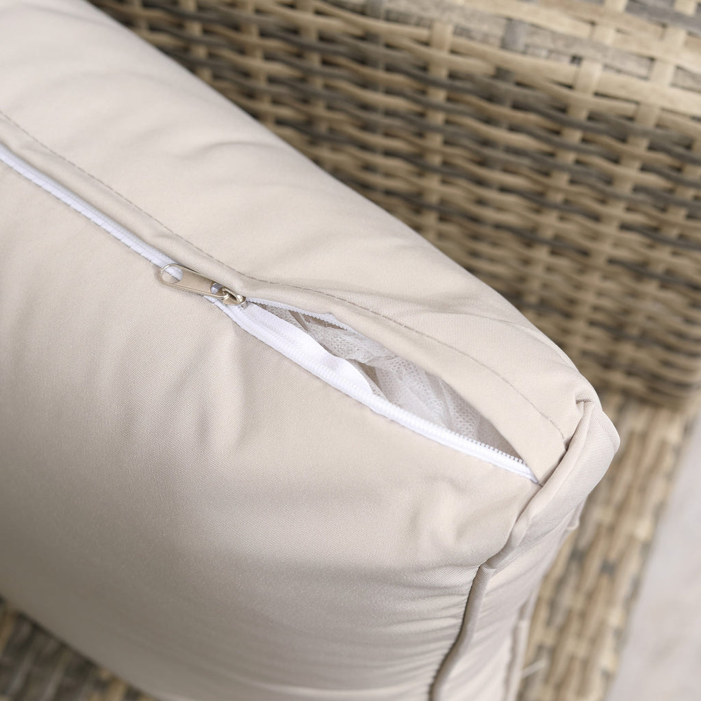 Easycomfort Set Mobili da Giardino 6 Pezzi in Rattan with Divani, Poltrone e Tavoli Contenitore, Beige