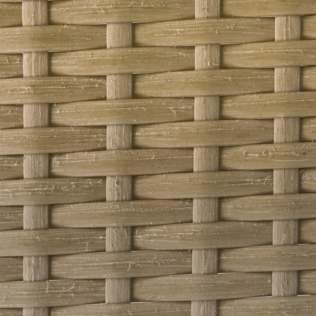 Easycomfort Set da Giardino in Rattan Stile Boho Chic with Divano Angolare e e Tavolino, Beige e Caffè