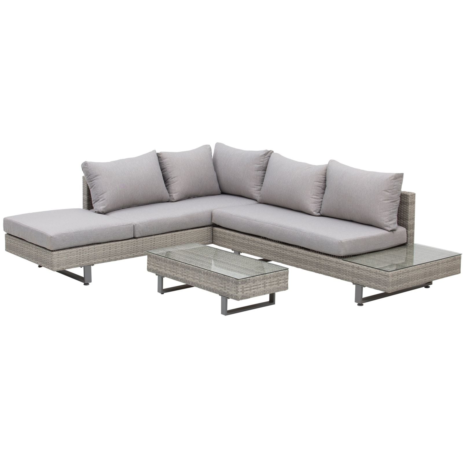 EasyComfort Garden Lounge loungeset grijs rattan