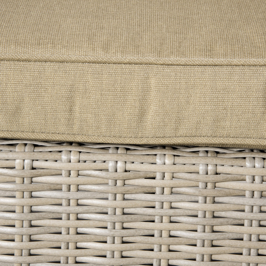 EASYCOMFORT 4-Piece Garden Furniture Set in PE Rattan, Outdoor Lounge with 1 Sofa, 2 Armchairs, 1 Coffee Table and Removable and Washable Cushions, Khaki and Beige