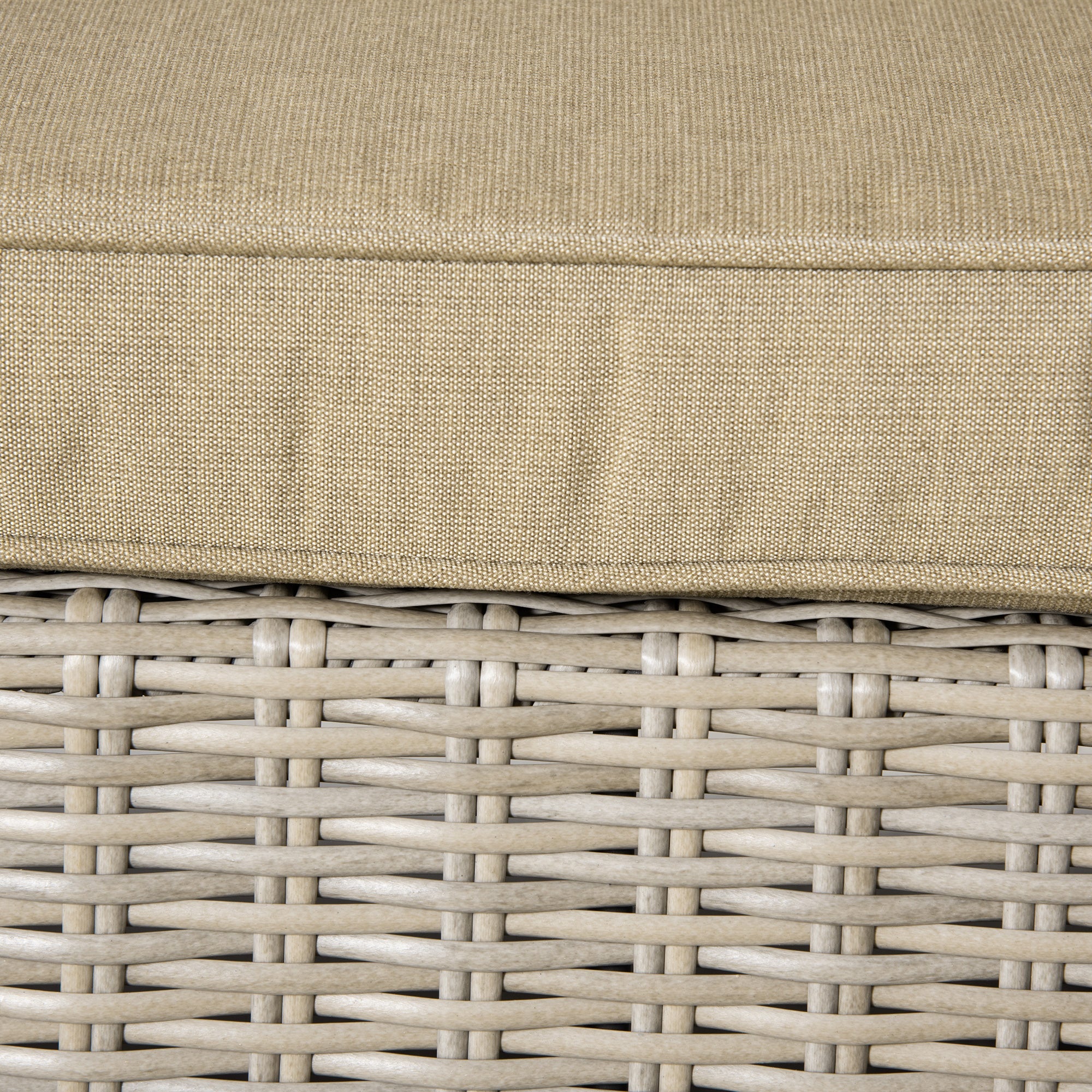 EASYCOMFORT 4-Piece Garden Furniture Set in PE Rattan, Outdoor Lounge with 1 Sofa, 2 Armchairs, 1 Coffee Table and Removable and Washable Cushions, Khaki and Beige