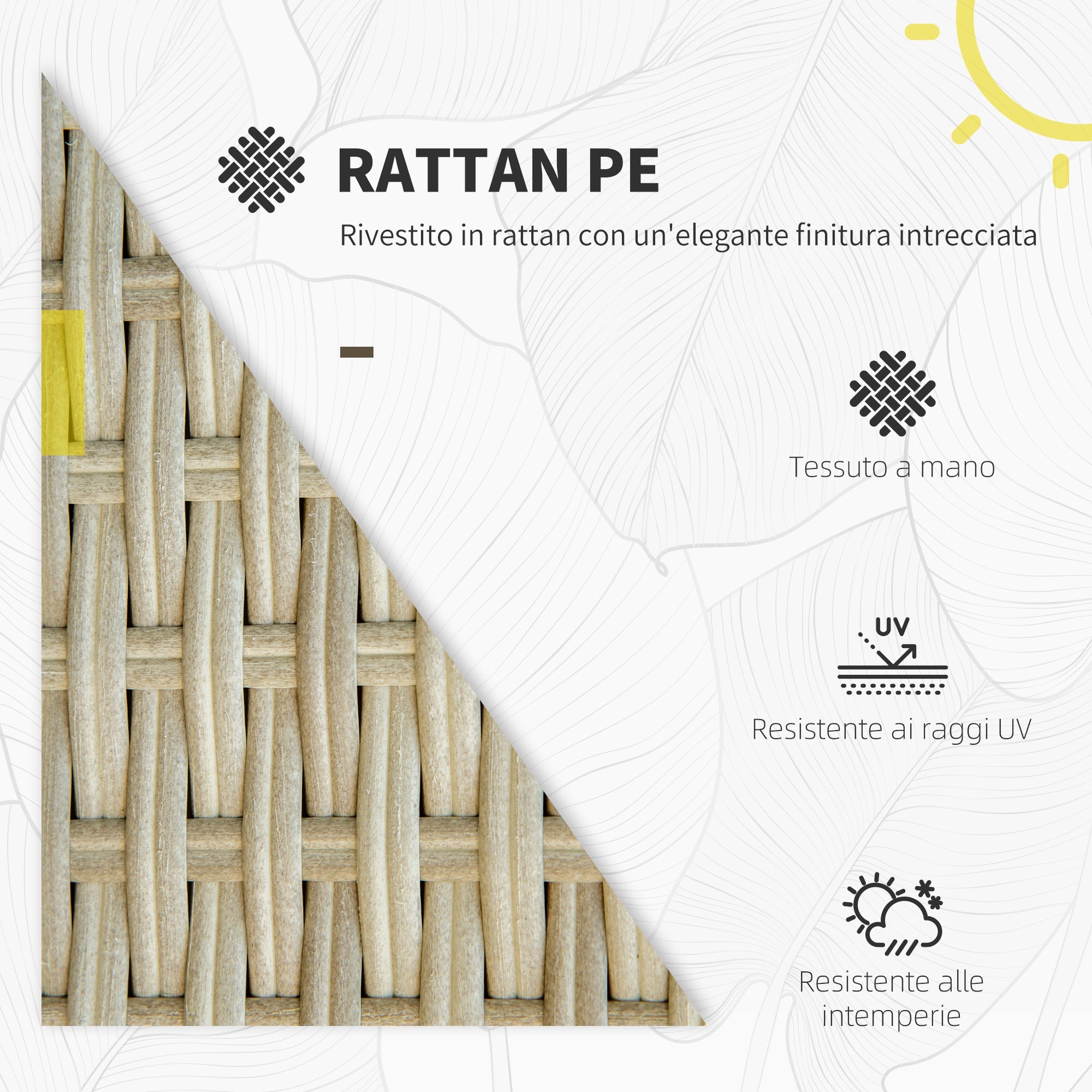 Easycomfort Salotto da Giardino 7 Pezzi Modulabile in Rattan PE with Cuscini, Beige