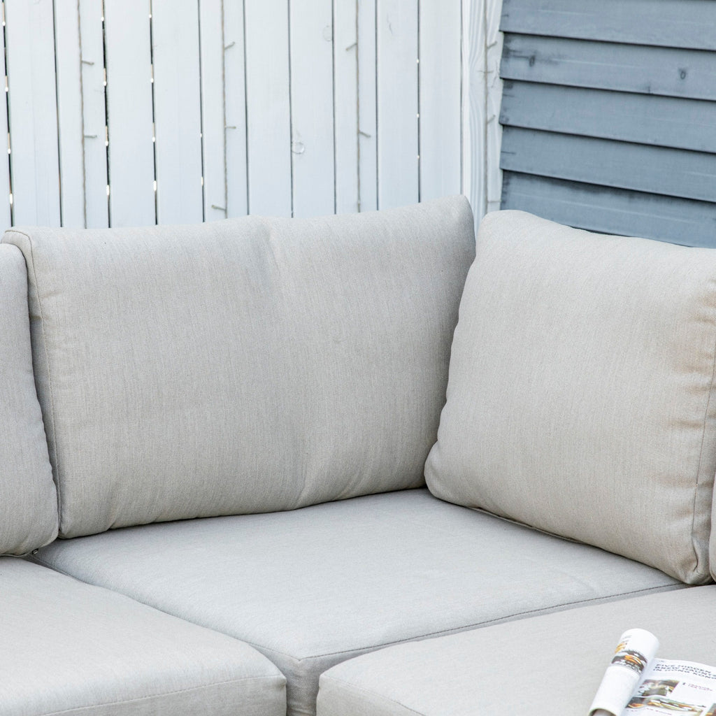 Easycomfort Salotto da Giardino 7 Pezzi Modulabile in Rattan PE with Cuscini, Beige