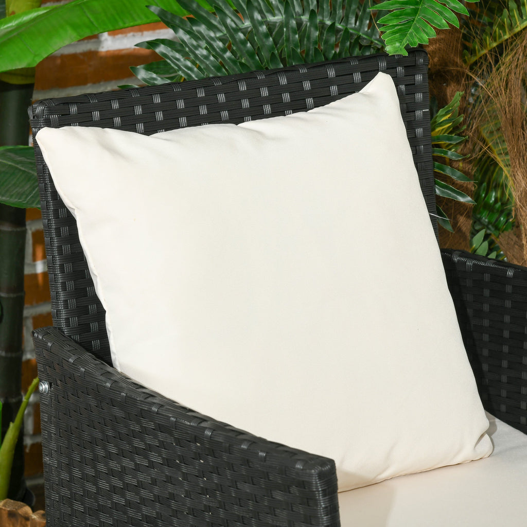 Easycomfort Set da Giardino 4Pezzi in Rattan with 2 Sedie, Poltrona da Giardino a 2 Posti e Tavolino Basso