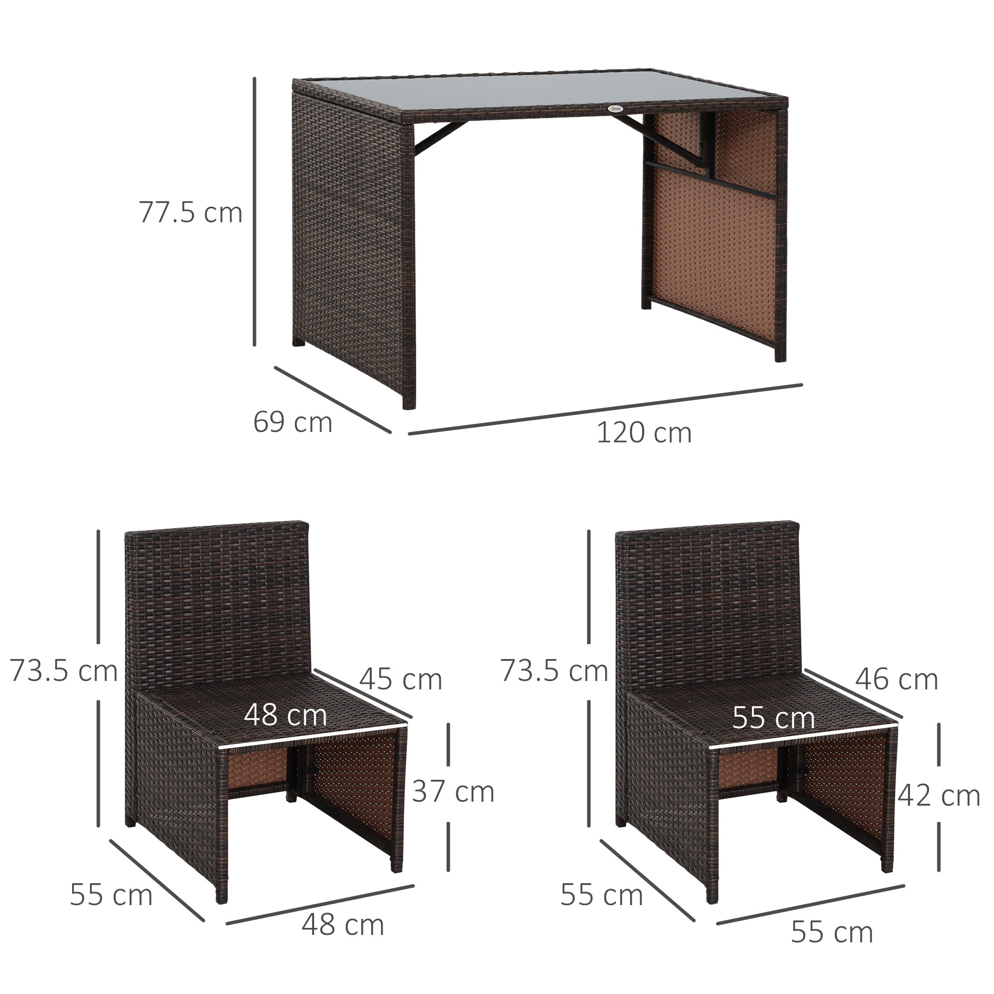 Easycomfort Set Mobili da Giardino in Rattan 5pz Tavolo Pranzo 4 Sedie with Cuscini