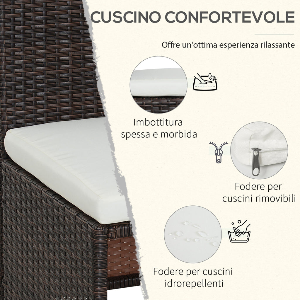 Easycomfort Set Mobili da Giardino in Rattan 5pz Tavolo Pranzo 4 Sedie with Cuscini