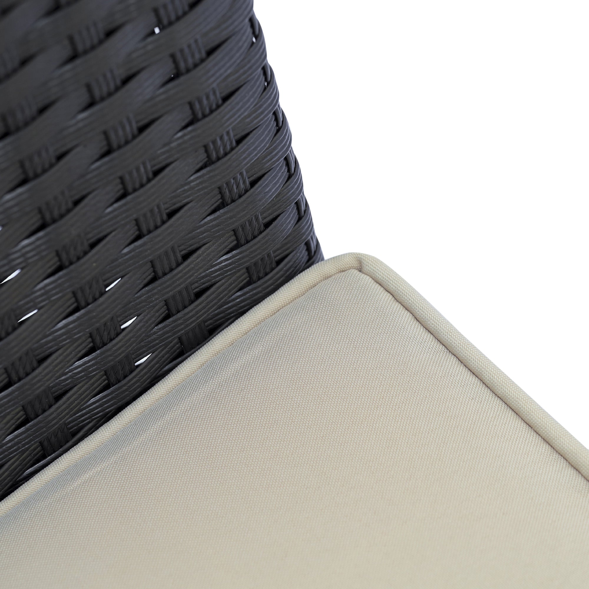 EasyComfort 7-delige tuinset van PE-rattan en acaciahout – zwart