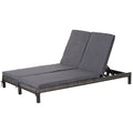 EasyComfort 2-persoons ligbed staal rattan grijs