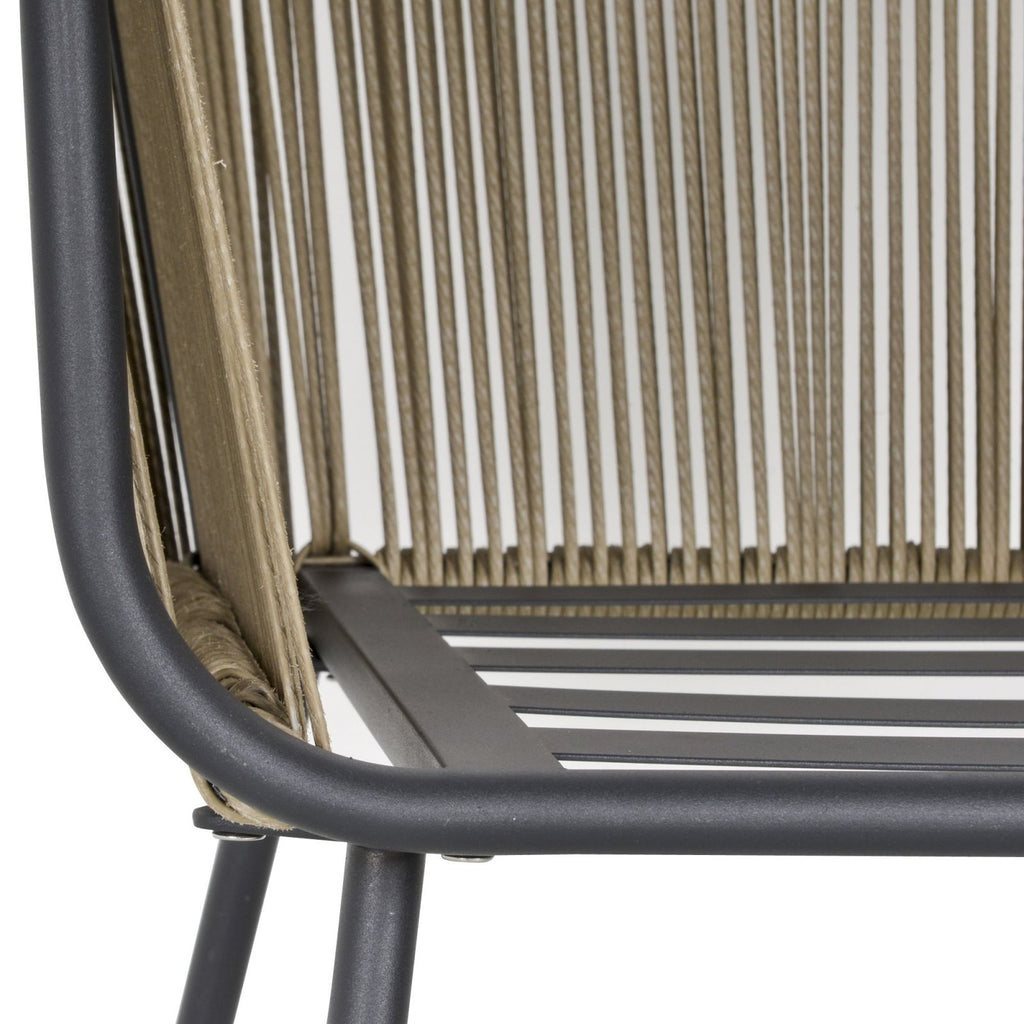 EasyComfort 3-delige tuinset met 2 stoelen en bijzettafel - khaki/grijs