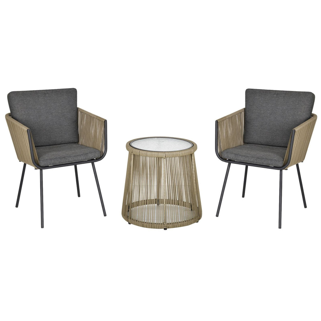 EasyComfort 3-delige tuinset met 2 stoelen en bijzettafel