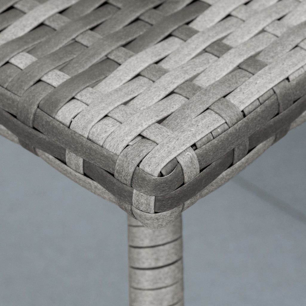 EASYCOMFORT Synthetic Rattan Coffee Table, Small Outdoor Coffee Table, for Garden, Terrace Waterproof Gray 45x45x44cm