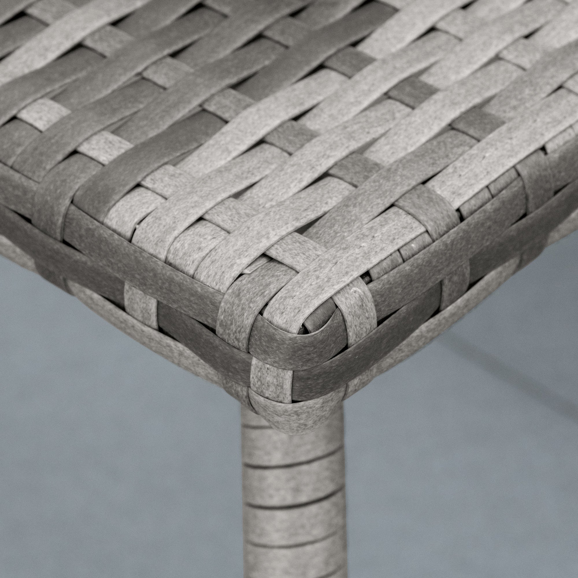 EASYCOMFORT Synthetic Rattan Coffee Table, Small Outdoor Coffee Table, for Garden, Terrace Waterproof Gray 45x45x44cm